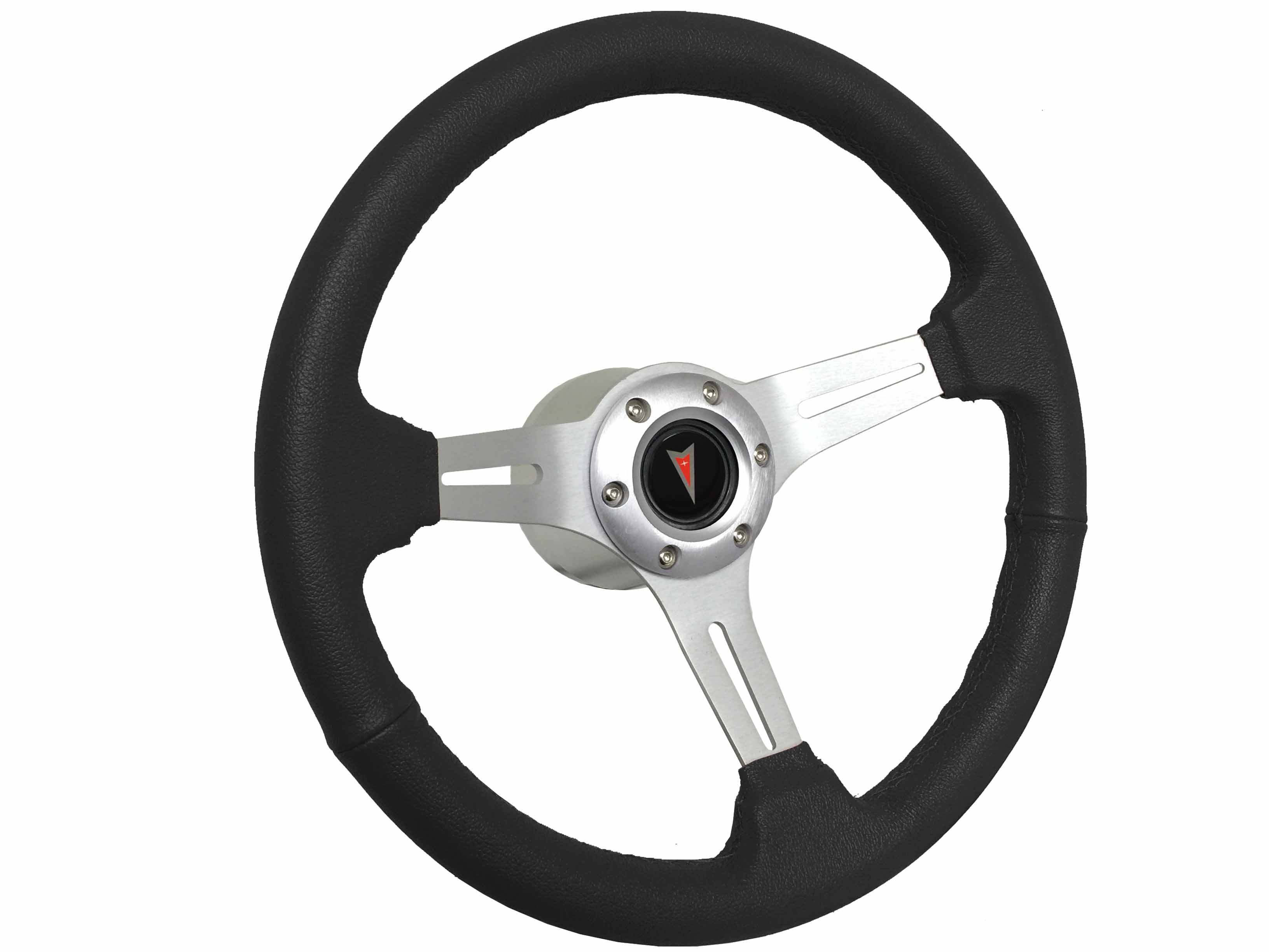 Volante S6 Steering Wheel Brushed Horn Button for Pontiac Red Arrow Emblem STE1011BRU 