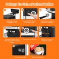 thumbnail image 4 of yeacher Aeomjk Retro Espresso Machine with 20Bar Pressure, Auto Milk Frother, 1.5L Tank, Single/Double Cup Brewing, Visual Thermometer, Compact Design for Latte & Cappuccino, 110V US Plug, Black, 4 of 7