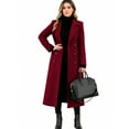 thumbnail image 4 of Wutalume Women's Solid Color Winter Thickened Wool Blend Long Coat with Lining, Elegant and Warm, Oversized Fit, Ideal for Formal and Casual Occasions in Cold Seasons,Wine 2XL, 4 of 5