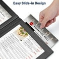 thumbnail image 4 of WeChef 4 Pack LED Backlit Menu Cover Leatherette Wine List Check Bill Holder Displayer 2-Panel Fits 5"x11" Paper, 4 of 11