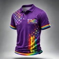 thumbnail image 3 of Homeyce Mens 4th Of July Polo Shirts 250 Years Of Liberty Freedom Usa Flag Polo Shirts Short Sleeve Independence Day Polo Shirt Button Down Patriotic Golf Shirts,Purple 3XL, 3 of 3