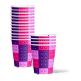 thumbnail image 3 of Pink Building Blocks Birthday Party Supplies Set Plates Napkins Cups Tableware Kit for 16, 3 of 7