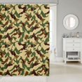thumbnail image 2 of Manfei Retro Camouflage Shower Curtain 72Wx78L, Mid Century Camo Bath Curtain, Pale Golden Rod, 2 of 5