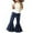 a-Blue35680, variant on VNKIDY Girls Pants Kids Fashion Denim Flared Pants Elastic Waist Fringed Hem Stylish Design Relaxed Fit Jeans For Daily Wear Outdoor Leisure Activities Lovely Bottoms
