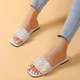 thumbnail image 4 of GERsome Women's Rhinestone Flat Sandals Slip on Open Toe Slide Sandals, 4 of 6