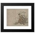 thumbnail image 2 of Keisai Eisen 14x12 Black Modern Framed Museum Art Print Titled - Baika Saru Hiku Musume (1824), 2 of 5