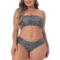 thumbnail image 1 of Bikini de dos piezas Agnes Orinda para mujeres, traje de baño de cintura alta, bandeau, sin hombros, color negro, 1 of 6