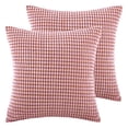 thumbnail image 3 of Soft Corduroy Corn Striped Velvet Series Decorative Throw Pillow, 22" x 22", Light Pink, 2 Pack, 3 of 6