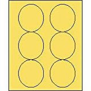 3 1/3" Round Pastel Yellow Labels for Laser Printers, Inkjet Printers or Copier Machines. (GLC330PY)