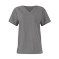 thumbnail image 4 of MLQIDK Womens Scrubs Plus Size Scrub Joggers Stretchy V-Neck Scrub Pants and Tops Medical Scrub Sets Nursing Scrubs Jogger Scrubs Gray S, 4 of 9