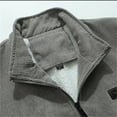 thumbnail image 3 of Men's Corduroy Jackets Warm Lined Slim Fit Trucker Jacket with Inner Pockets Fall Winter Jacket for Men (Grey XS), 3 of 8