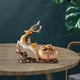 thumbnail image 3 of Figura de ciervo, estatua con base, hecha a mano, decoración de mesa para mueble de TV o naranja con yuanbao, 3 of 6