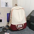 thumbnail image 4 of Mochila para mujer Mochila para estudiantes de color en contraste de nailon Mochilas universitarias (rojo), 4 of 5