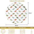 thumbnail image 3 of Dinosaur and Silhouette White Pattern Round Tablecloth 60"x60", Wrinkle Resistant Wipeable Table Cover for Kitchen Dining Room Picnic Patio and Party, 3 of 6