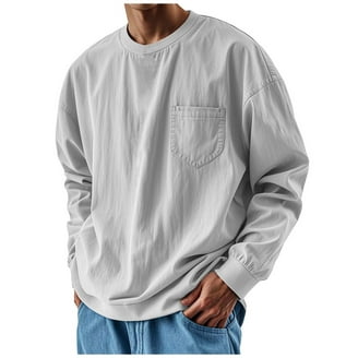 Pro 5 Super Heavy Mens Long Sleeve T-Shirt,Charcoal Grey,4XL Tall