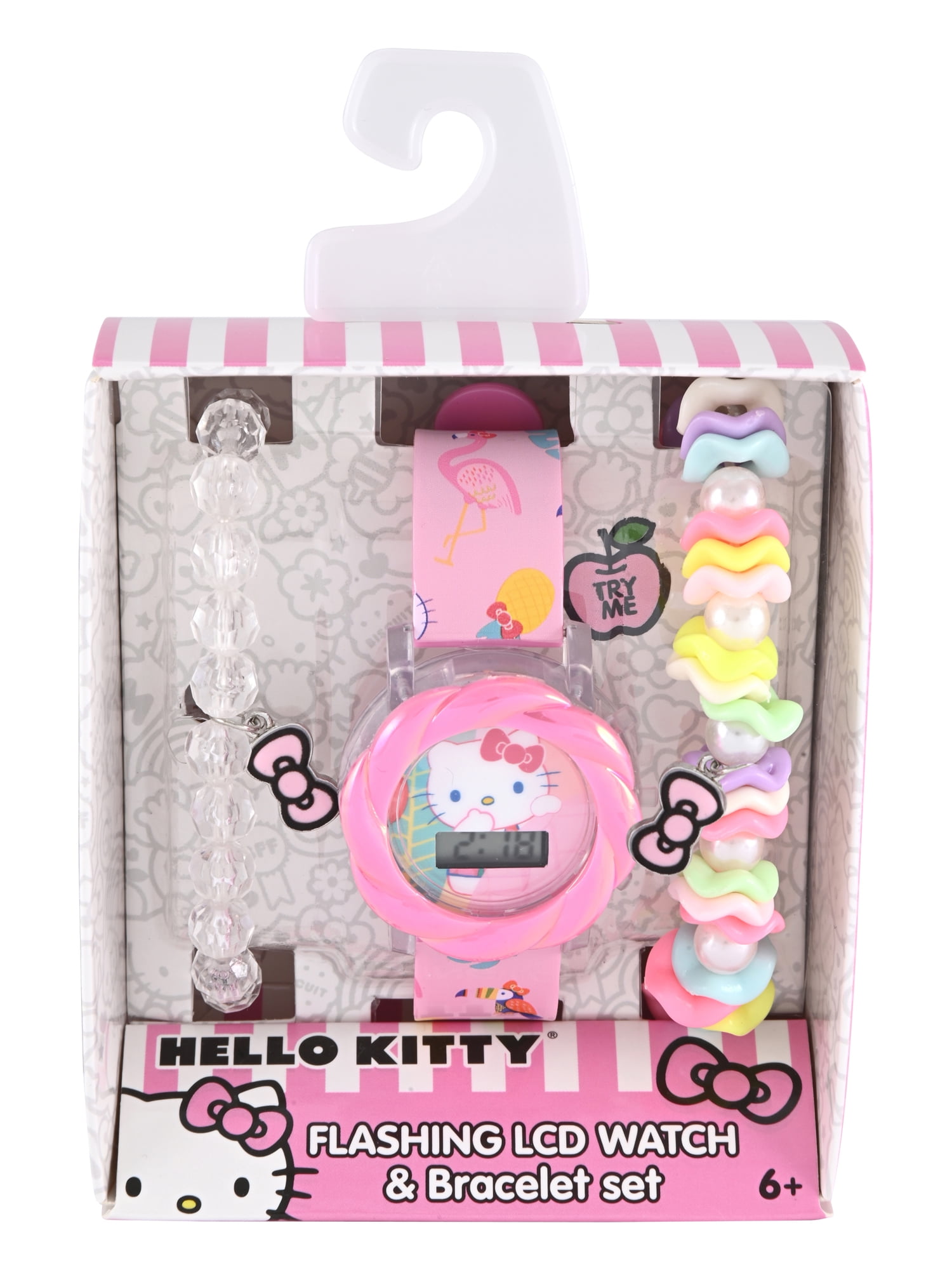 hello kitty lcd watch backpack set Sanrio Kids  Red Polka Dot Strap, Iridescent Bezel, Digital Display, Cute Printed Dial, Adjustable Fit, Collectible Tin Box, Perfect for Girls  Fits Wrists 5.5 to The metallic pink watch case features a stone Goodbye 3rd grade & Hello