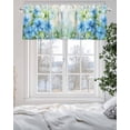 thumbnail image 5 of Curtain Valance for Windows,Watercolor Spring Blue Flower Green Leaves Kitchen Valances Rod Pocket Short Curtains,Pastoral Floral Window Treatment Panel for Bedroom Bathroom 60x18in, 5 of 9