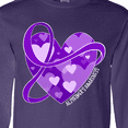 thumbnail image 4 of Inktastic Alzheimers Awareness Purple Ribbon Around Heart Long Sleeve T-Shirt, 4 of 5
