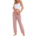 thumbnail image 2 of INSPIRE CHIC Women's Pajama Pants Soft Comfy Pj Pants Lounge Pants Sleepwear with Pocket 2XL Pink, 2 of 6