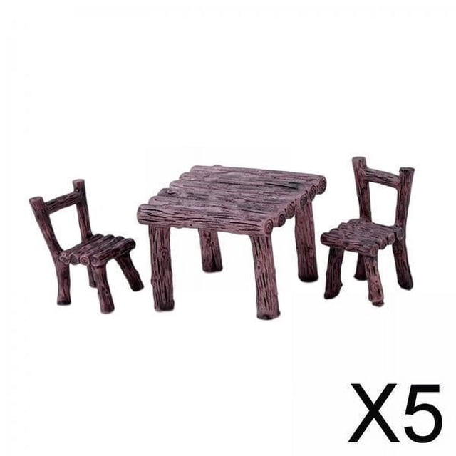Juego de Sillas de Mesa de Resina, Figuras para Mesa de Arena, Escena, Calle, Edificio, Jardín de Hadas, 6x 5 piezas