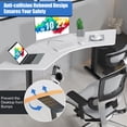 thumbnail image 4 of Gymax Dual-Motor L Shaped Standing Desk Ergonomic Sit Stand Computer Workstation Black & White, 4 of 10