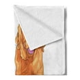 thumbnail image 2 of Golden Retriever Soft Flannel Fleece Throw Blanket, Smiling Pale and Red Dog Pure Breed Sitting Staying Thoroughbred, Cozy Plush for Indoor and Outdoor Use, 70" x 90", Orange Ivory Pink, by Ambesonne, 2 of 5