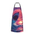 thumbnail image 2 of Fuzoiu Hawaiian Island Beach Shark Print Adjustable Waterproof Apron with Pockets,Waterproof Apron for Cooking, Gardening, and Art Projects, 2 of 8