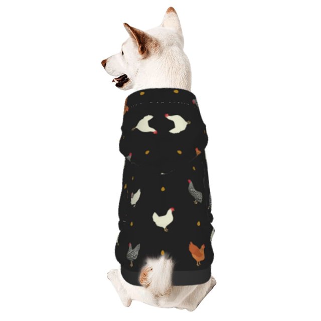 Fotbe Funny Chicken Sudadera con Estampado para Perros Pequeños – Suéter con Capucha para Mascotas, Tela Suave de Forro Polar con Bolsillo-XX-Large