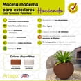 thumbnail image 4 of Maceta moderna para exteriores 24 cm de alto x 34 cm de ancho HACIENDA color terracota de Polietileno ultra ligera Artego Japi Hecho en Brasil, 4 of 7