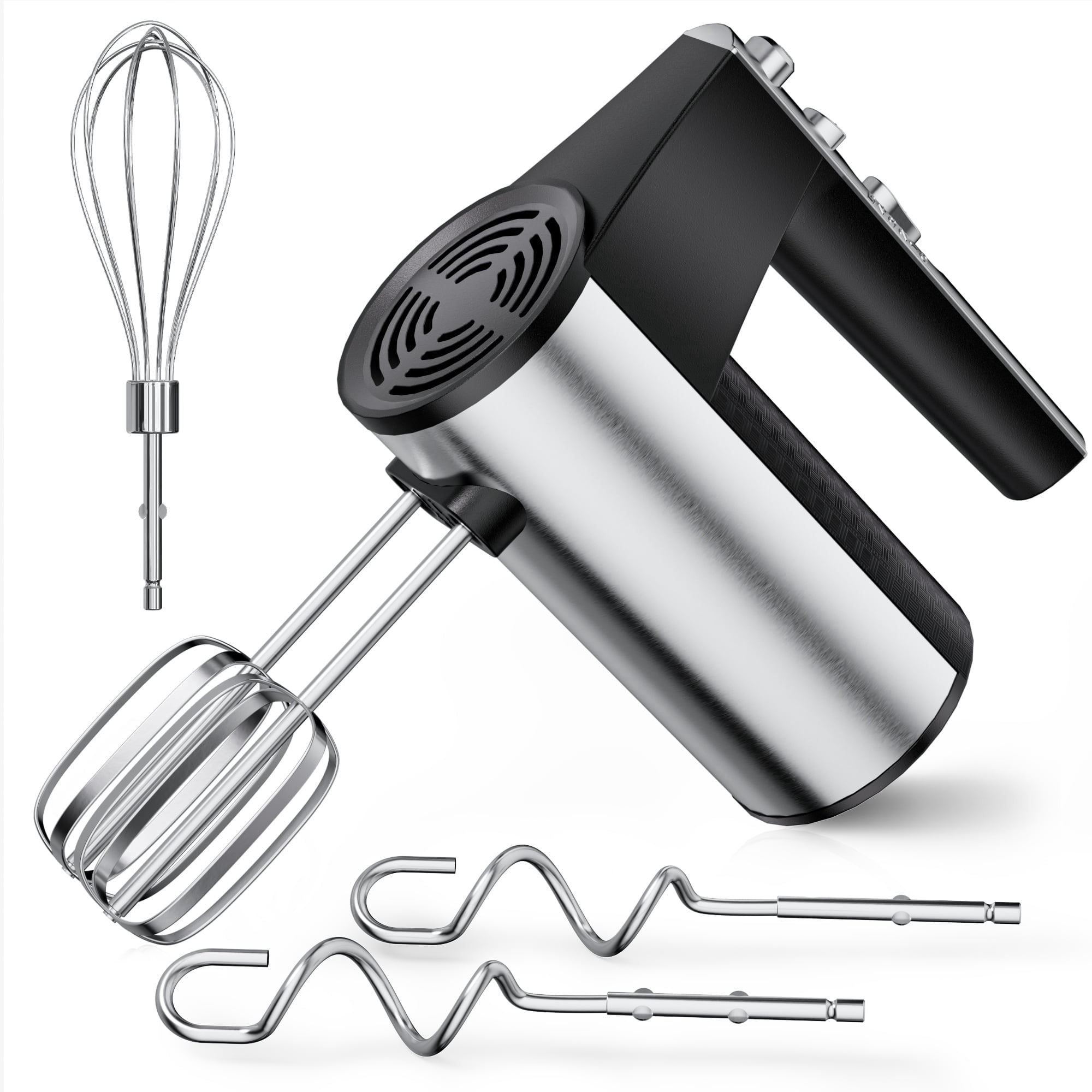 TINANA 5 Speed Electric Hand Mixer with Turbo, 1 Whisk, 2 Beaters, 2 Dough Hooks, Food Beater for Kitchen Baking Cakes, Eggs, Cream