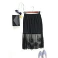 thumbnail image 2 of Lace Half Slip Skirts Extender Elastic Waist A-line Hollow Petticoat Underskirt, 2 of 13