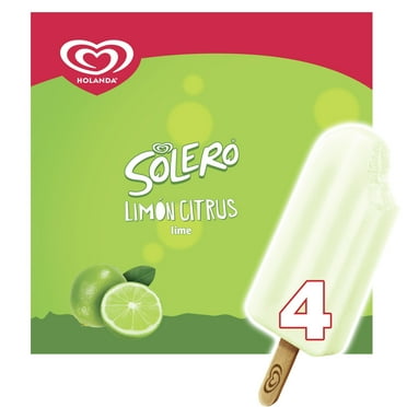 Holanda Solero Refreshing Lime Mexican Fruit Ice Pops Frozen Dessert, 4 Count