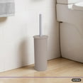 thumbnail image 4 of Superio Plastic Toilet Bowl Cleaning Brush and Holder Set (Pack of 2)- 15"H x 6"W x 5"D, Bathroom Scrubbing Brush, Taupe, 4 of 7