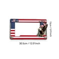thumbnail image 2 of Metal Patriotic License Plate Frame with USA Flag and Statue Design, Standard Size for Cars, Trucks, SUVs, RVs, Rust-Resistant with Pre-Drilled Mounting Holes, 2 of 5