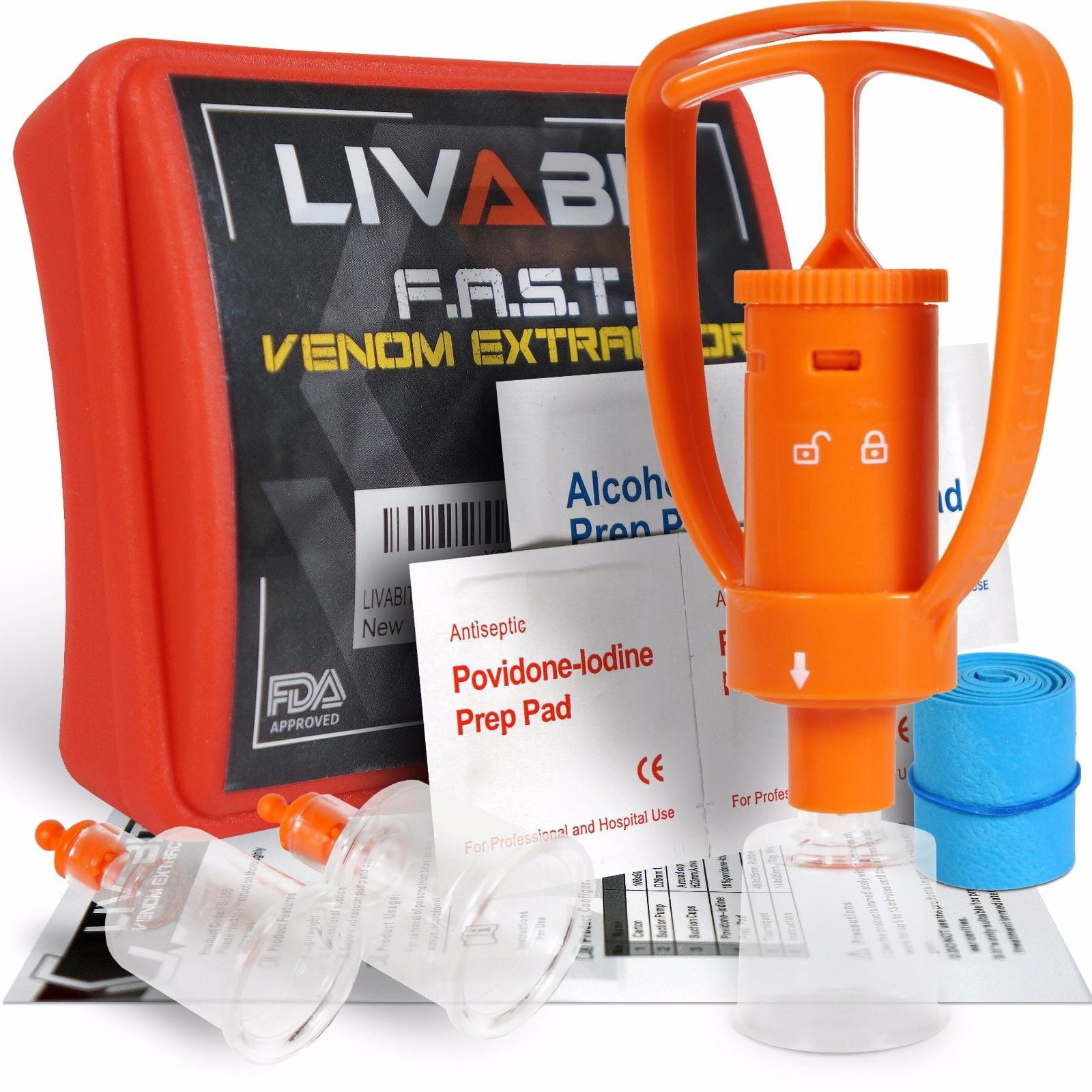 Livabit Venom Extractor Pump Snake Bite Sting CPR First Aid Safety Medic Kit 4x for sale online