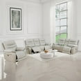 thumbnail image 6 of Power Reclining Sofa Set, Genuine Leather Recliner Couch Set, 3 Pieces Top Grain Leather Sofa with Built in USB Port for Living Room (Light Grey), 6 of 9