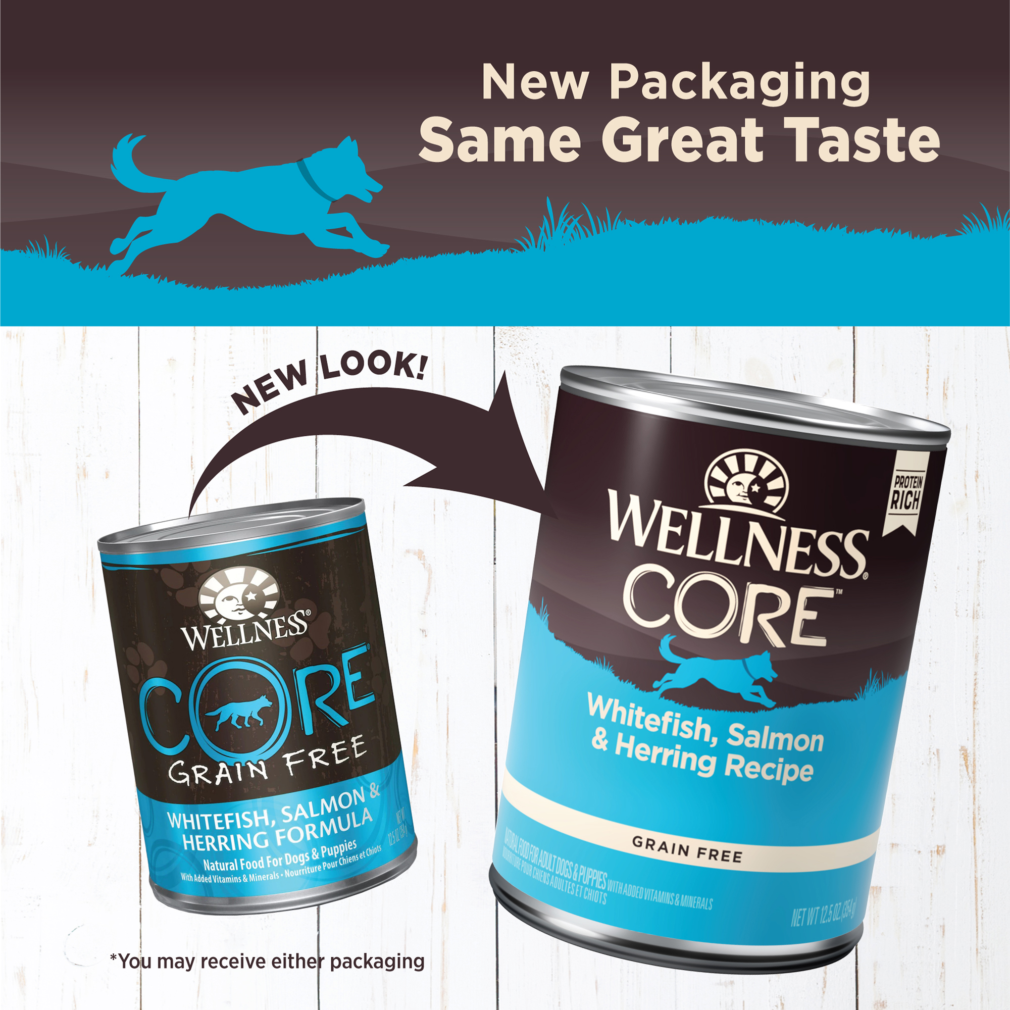 Wellness CORE Natural Wet Grain Free Canned Dog Food, Whitefish, Salmon & Herring, 12.5-Ounce Can (Pack of 12) - image 3 of 7
