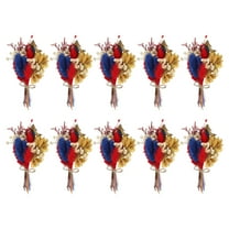 Uxcell Mini Dried Flower Bouquet, Pampas Grass Natural Wildflower Decor, Blue