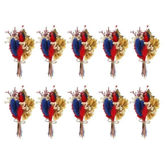 Uxcell Mini Dried Flower Bouquet, Pampas Grass Natural Wildflower Decor, Blue