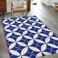 thumbnail image 2 of 3'x5' Rug for Living Room Bedroom, Retro Rhombus Washable Area Rugs Non-Slip Carpet Mats, Morocco Abstract Geometric Art Navy Blue Indoor Low Pile Area Rug Runner for Kitchen, Mudroom, 2 of 8