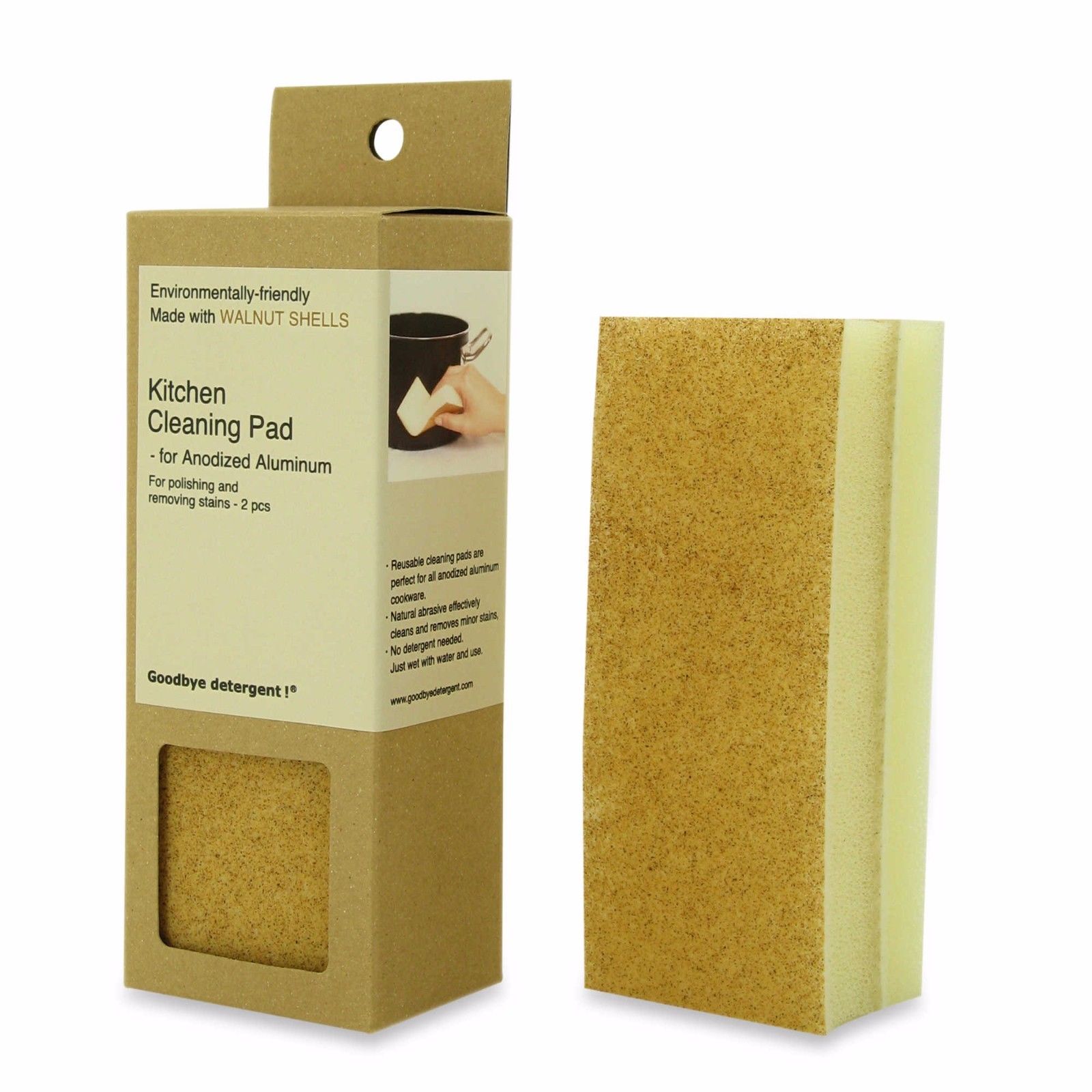 Goodbye Detergent! Kitchen Cleaning Pad for Anodized Aluminum Set of