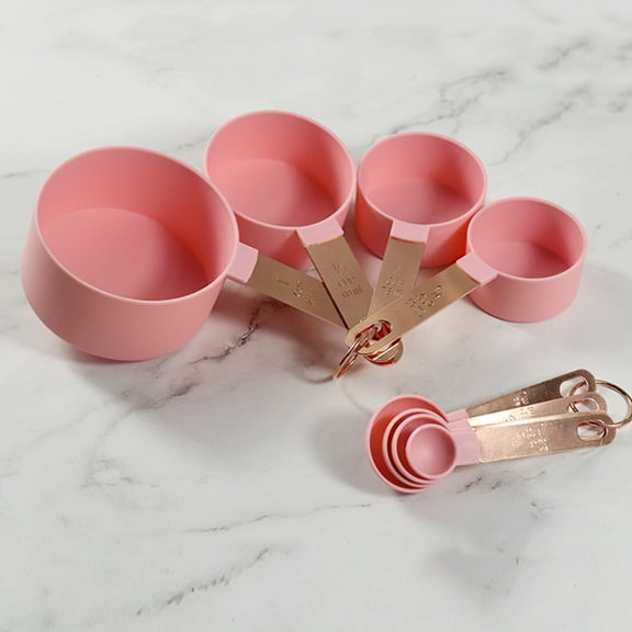 FRCOLOR  Practical Graduated Measuring Spoon Cooking Cups Stainless Pink