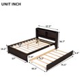thumbnail image 6 of Noble House Keith Full Bed, Pine Wood Frame with Bookcase Headboard and Pull-Out Trundle, Espresso, 6 of 14