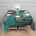 thumbnail image 3 of Teal Marble Gold Wave Pattern Square Tablecloth,Waterproof Square Table Cover,Wipeable Spillproof Washable Table Cover for Home Kitchen Party Decor 42"X42"(107x107cm), 3 of 6