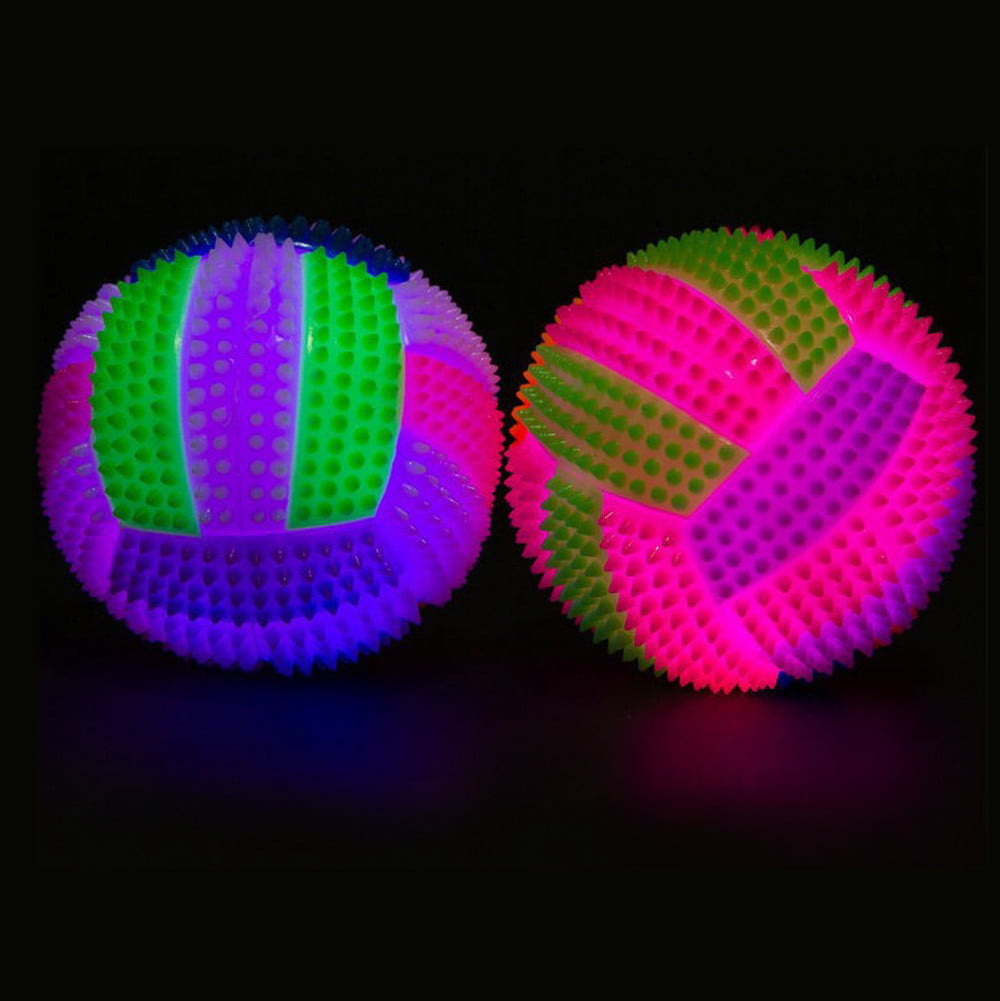 LED Volleyball Flashing Light up Bouncing Hedgehog Ball Color Change Kids Toy 