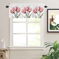 thumbnail image 2 of Pink Tulips Valances for Windows Countryside Flower Rod Pocket Curtain Valance Window Treatment Short Curtains for Kitchen Living Room, 42"x18", 2 of 5