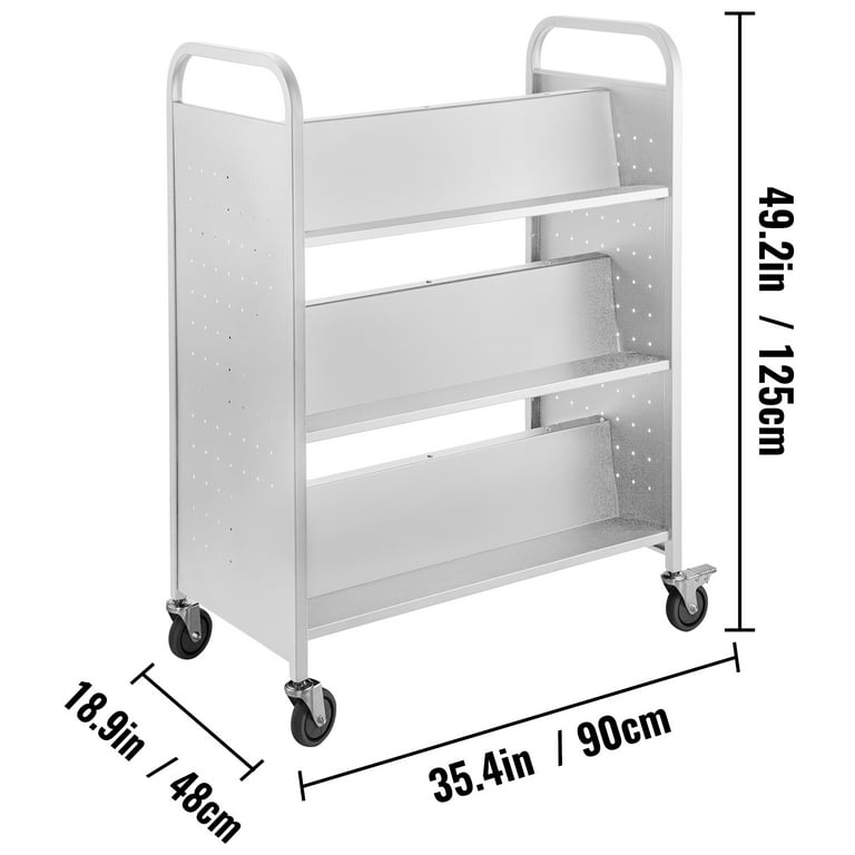 Shelf Library Double Section, Stainless Steel