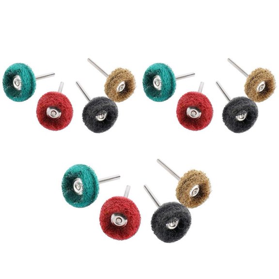 12pc Polishing Bit Drill Grinding Head Abrasive Brush Nylon Buffing Wheel 3mm Shank for Rotary Tool Electric Grinder Accessories