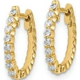 thumbnail image 2 of 14K Yellow Gold Aa Diamond Hinged Hoop Earrings (15 X 11) Made In India em5408-025-ya, 2 of 5