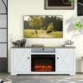 thumbnail image 2 of LIVILAND 70" Farmhouse TV Stand with Fireplace For TVs Upto 75" Gray/White, 2 of 10
